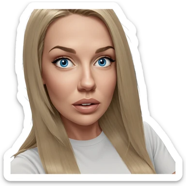 blonde girl portrait with blue eyes sticker