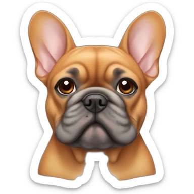 orange fat french bulldog with gray fur sticker