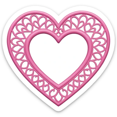 pink lace heart sticker
