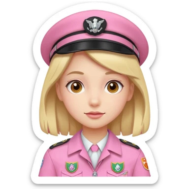 scout girl with pretty pink uniform sticker