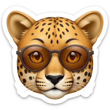 Guepardo con gafas de sol y piercing  sticker