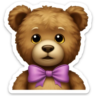 teddy bear with bow sticker