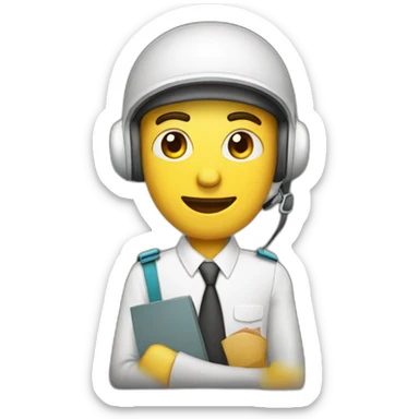 Hombre con casco y carpeta sticker