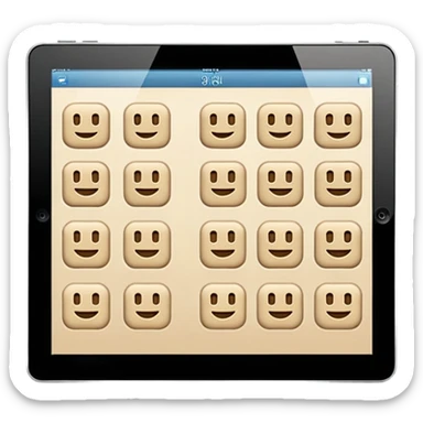 Sand colored emojis visualizing daily planning on an iPad  sticker