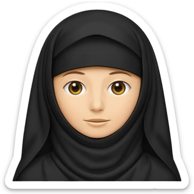 classic emoji style black burqa with subtle folds no text sticker