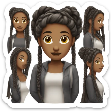 Black girl in braids sticker