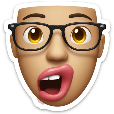 Cool glasses emoji lip biting while blushing  sticker