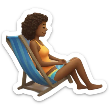 Sitting in a beach watching sunrise  sticker