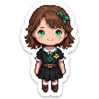 cute girl with brown hair sticker