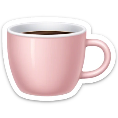 Pale pink empty ceramic coffee cup sticker