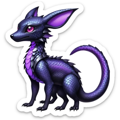 Shiny Dark Edgy Majestic Sophisticated Modern Gothic Gloomy Futuristic Scaly Cyber-Salandit-Umbreon-Delcatty-Hybrid (Full body) sticker