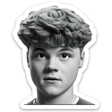 monochrome portrait of a boy sticker