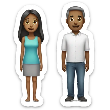 Create an emoji of a couple (man and woman) who are underweight. sticker
