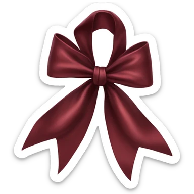 dark red silk bow sticker
