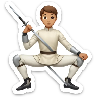 idling fencer in a resting stance sticker