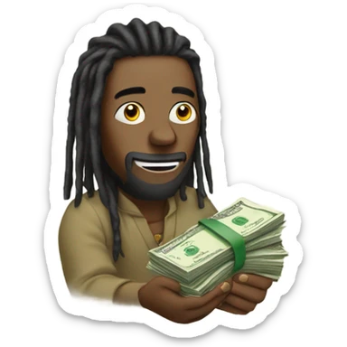 Dreadhead counting money sticker