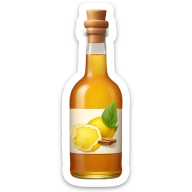 Fiery ginger, lemon and honey bourbon bottle sticker