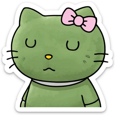 sleepy hello kitty sticker
