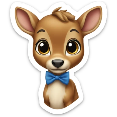 Bambi with blue bow tie sticker