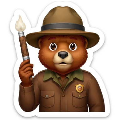 Smokey the bear with a joint sticker