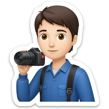 photographer taking a photo side view sticker