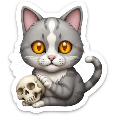 Do a cat THE CAT IS HOLDING IN RIGHT HAND THIS EMOJI 💀 sticker