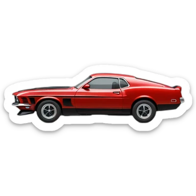 Red mustang mach 1 right side sticker