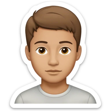 light skin latino male with short light brown hair  sticker