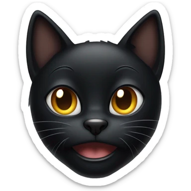 Scared black cat with an arched back sticker