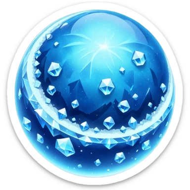 blue planet, Crystal Planet, surface covered in glowing crystals with lots of dust sticker