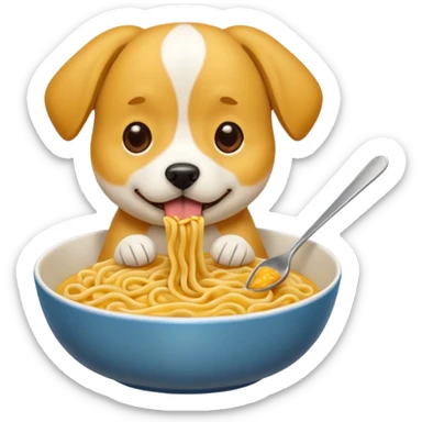 Dog with noodles sticker