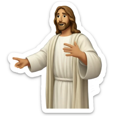 Jesus shooting fireworks for new years sticker