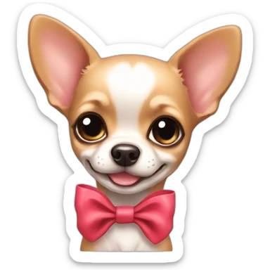 Cute Chihuahua puppy with bow sticker