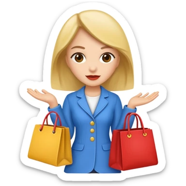 shopaholic woman sticker