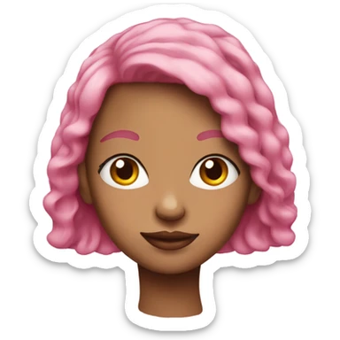 portrait of a pink haired girl sticker