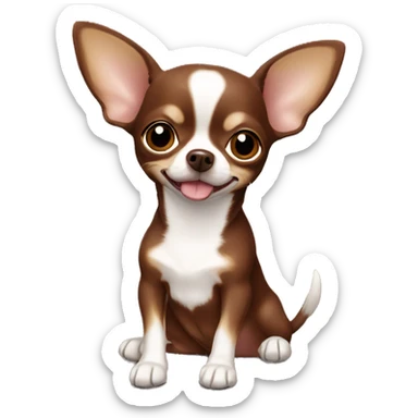 Chihuahua chocolate color, red sweatshirt  sticker