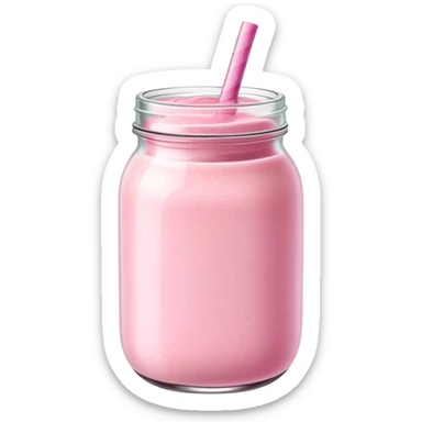 pink smoothie in a jar sticker