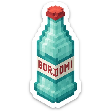Borjomi bottle with a frosted glass effect sticker