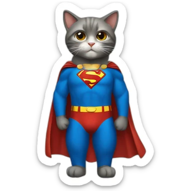 cat in a superman costume sticker