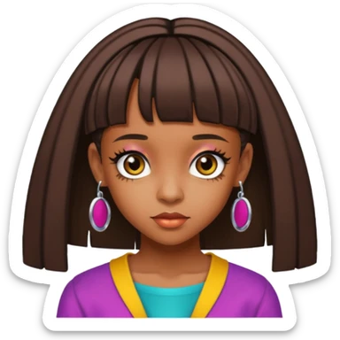 Lisa Left Eye Lopes with dark brown hair sticker