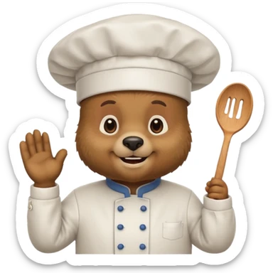a bear wearing a chef hat  sticker