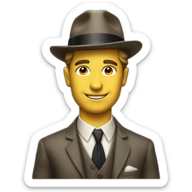 men with a costume and a nice hat in 1960s , like a gentleman  sticker