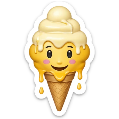 Smile face with icecream on it sticker
