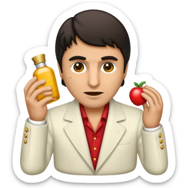 Emoji serio con sicatiz de tony montana que valla de la ceja a el cachete sticker