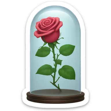 Rose in a glass case sticker