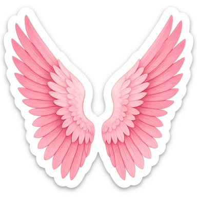 Pink wings, remove background sticker