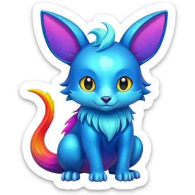 Shiny Colorful Night-Colored Fionbri-creature by Falvie (full body) sticker