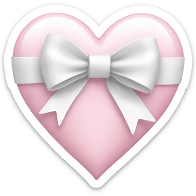 Light pink heart with a white bow  sticker