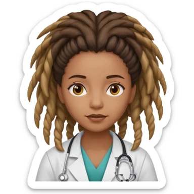 girl doctor with dreadlock sticker
