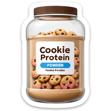 cookie protein powder jar labeled cookie picture icon sticker